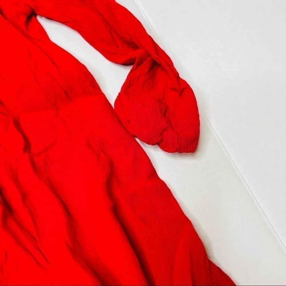 OLD Navy Red Swing Dress with Crocheted Lace Detail